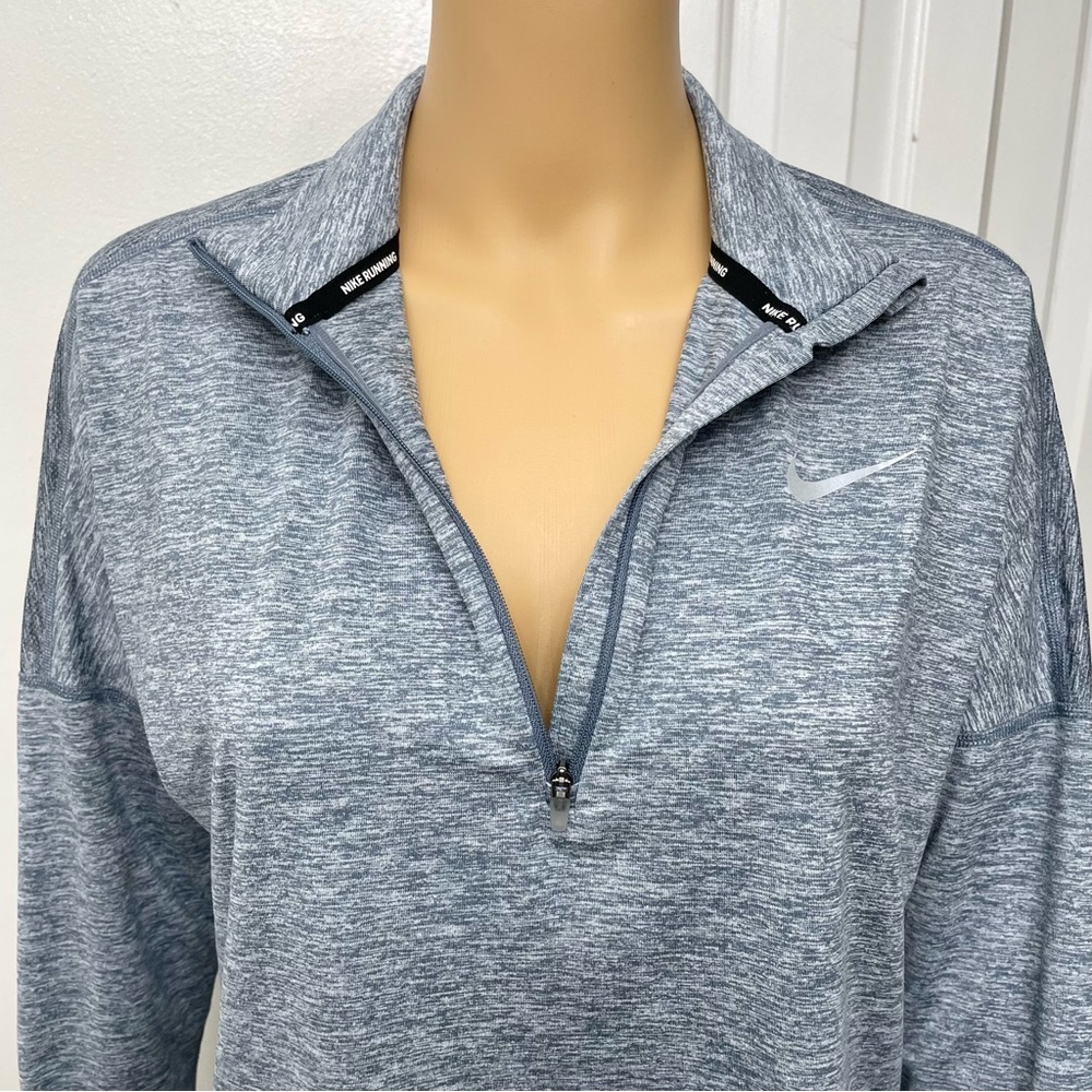 Nike Women's Dry Element Running Top Gray Heather Long Sleeve Size M - Picture 4 of 12